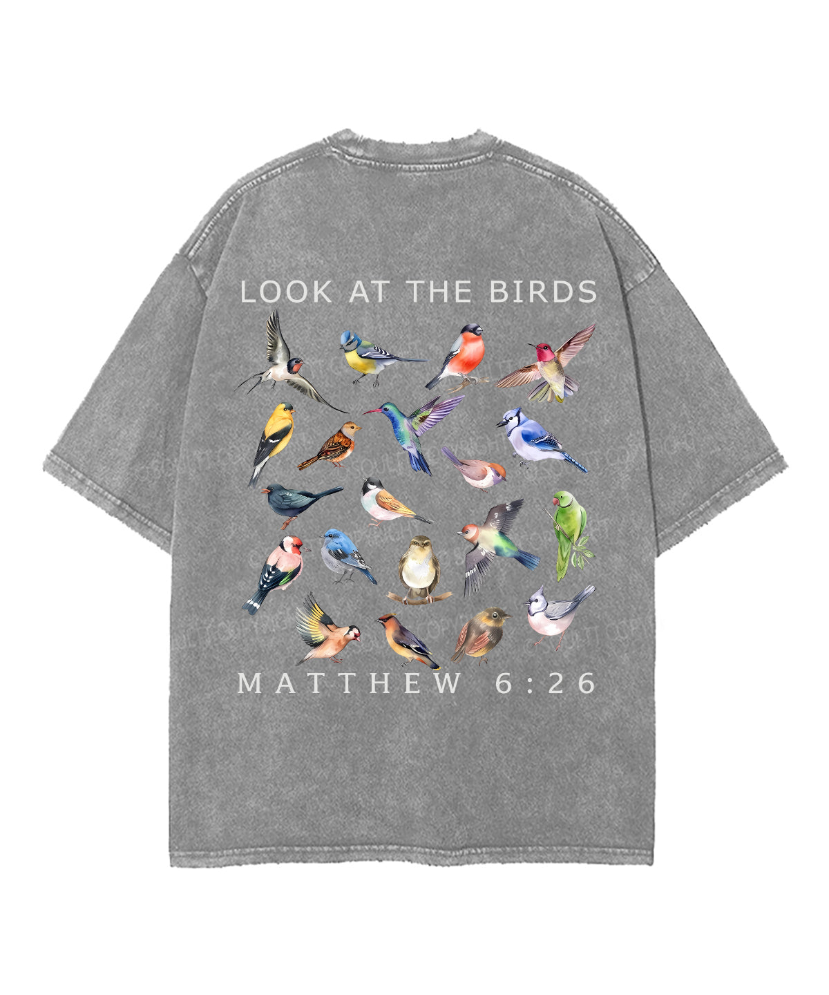 Look At The Birds Double Sided Unisex Washed Christian T-shirt