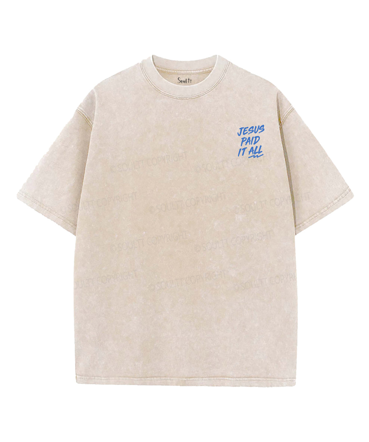 Jesus Paid It All Double Sided Unisex Washed Christian T-shirt