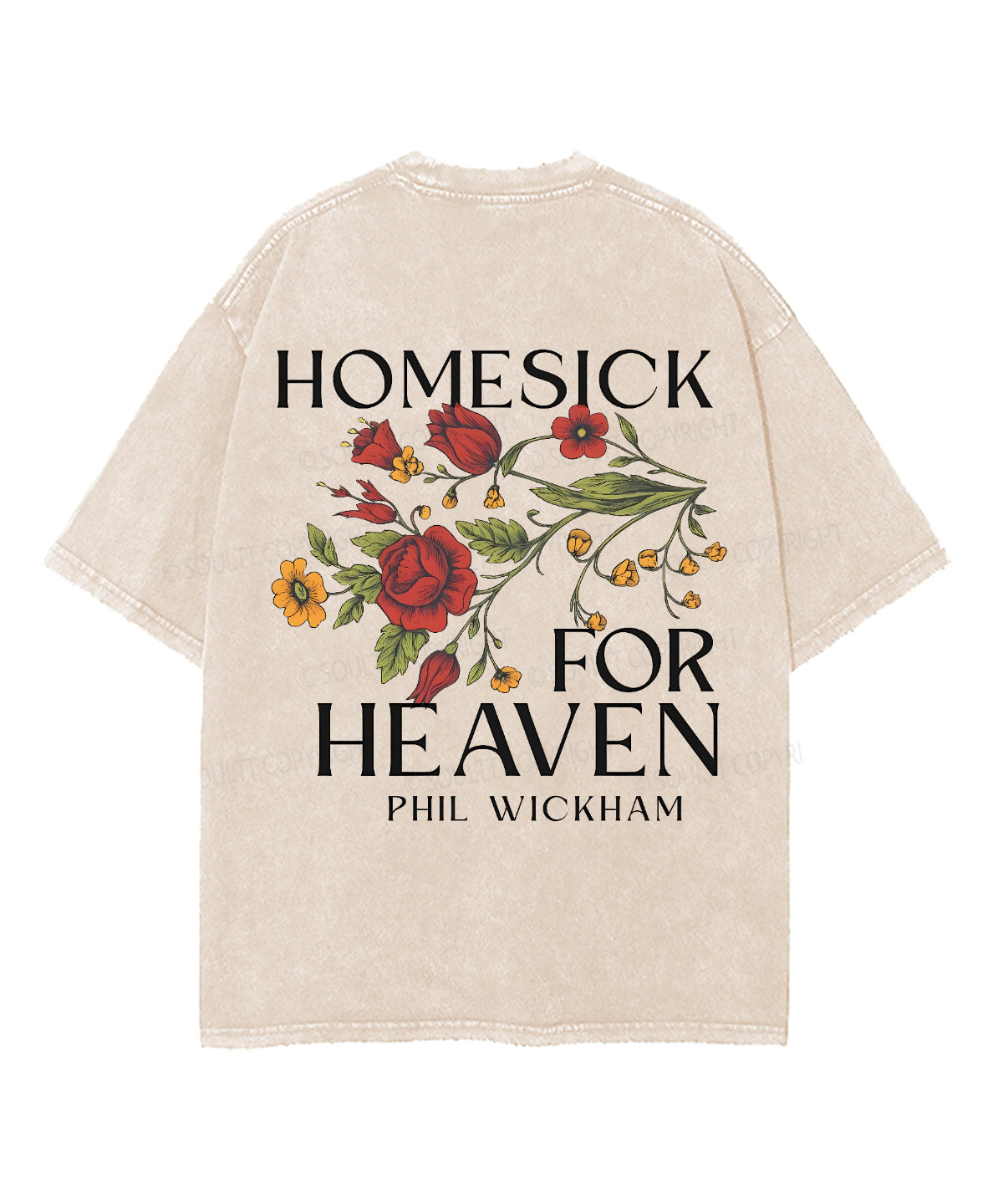 Homesick For Heaven Double Sided Unisex Washed Christian T-shirt