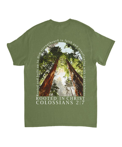 Rooted In Christ Double Sided Unisex Cotton Christian T-Shirt