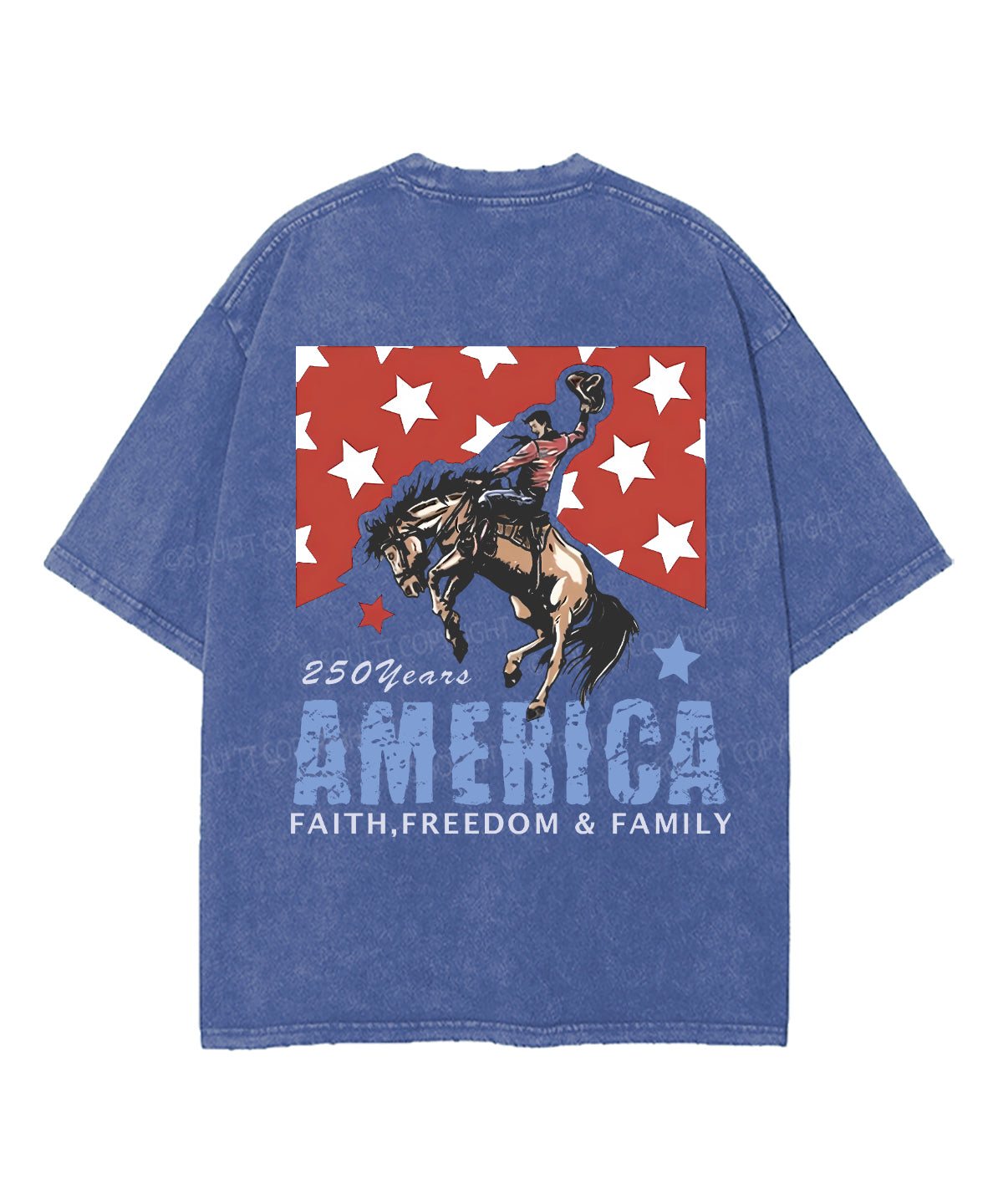 250 Years America Anniversary Double Sided Unisex Washed Christian T-shirt