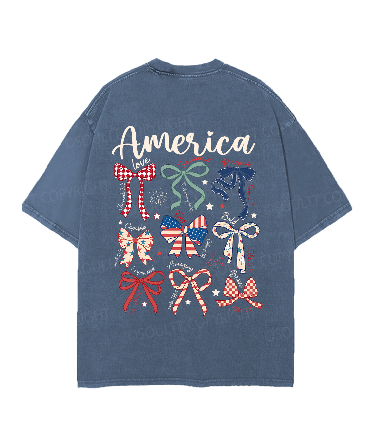 America Double Sided Unisex Christian Washed T-Shirt & Shorts