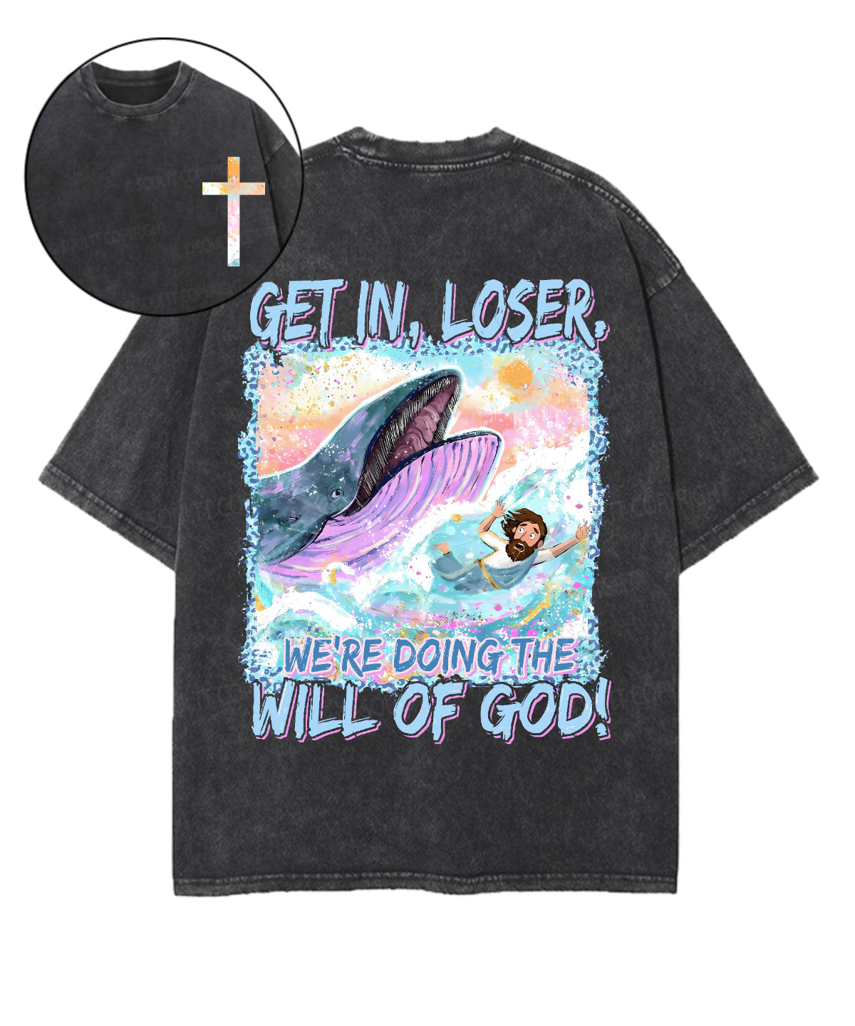 We're Doing The Will Of God Double Sided Unisex Washed Christian T-shirt