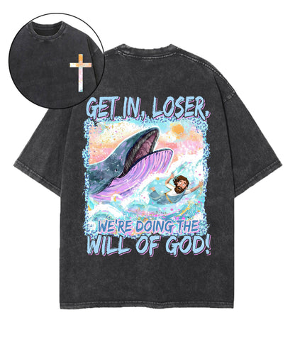 We're Doing The Will Of God Double Sided Unisex Washed Christian T-shirt