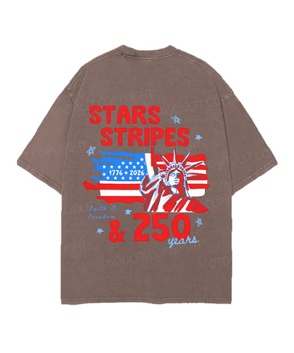 250 Years America Anniversary Double Sided Unisex Christian Washed T-Shirt & Shorts